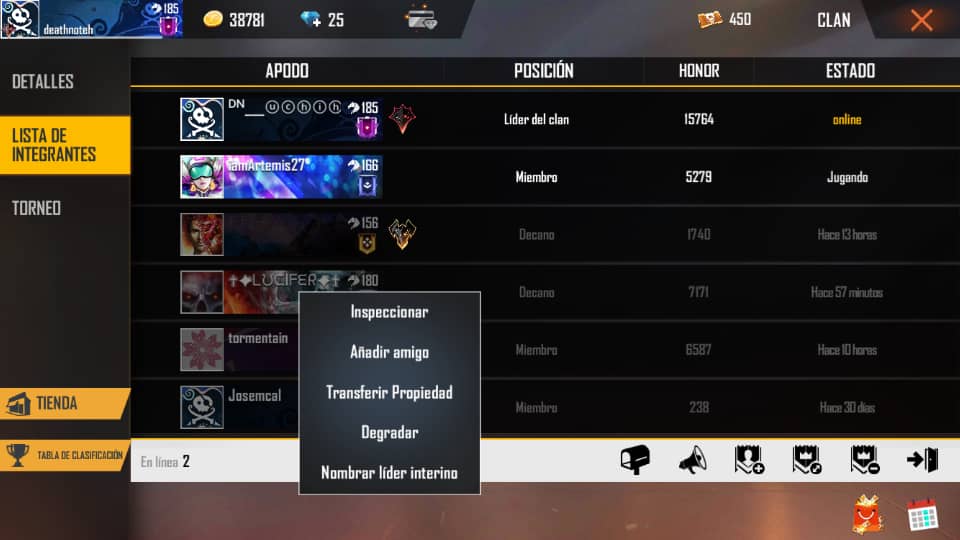 transferir propiedad del clan en free fire